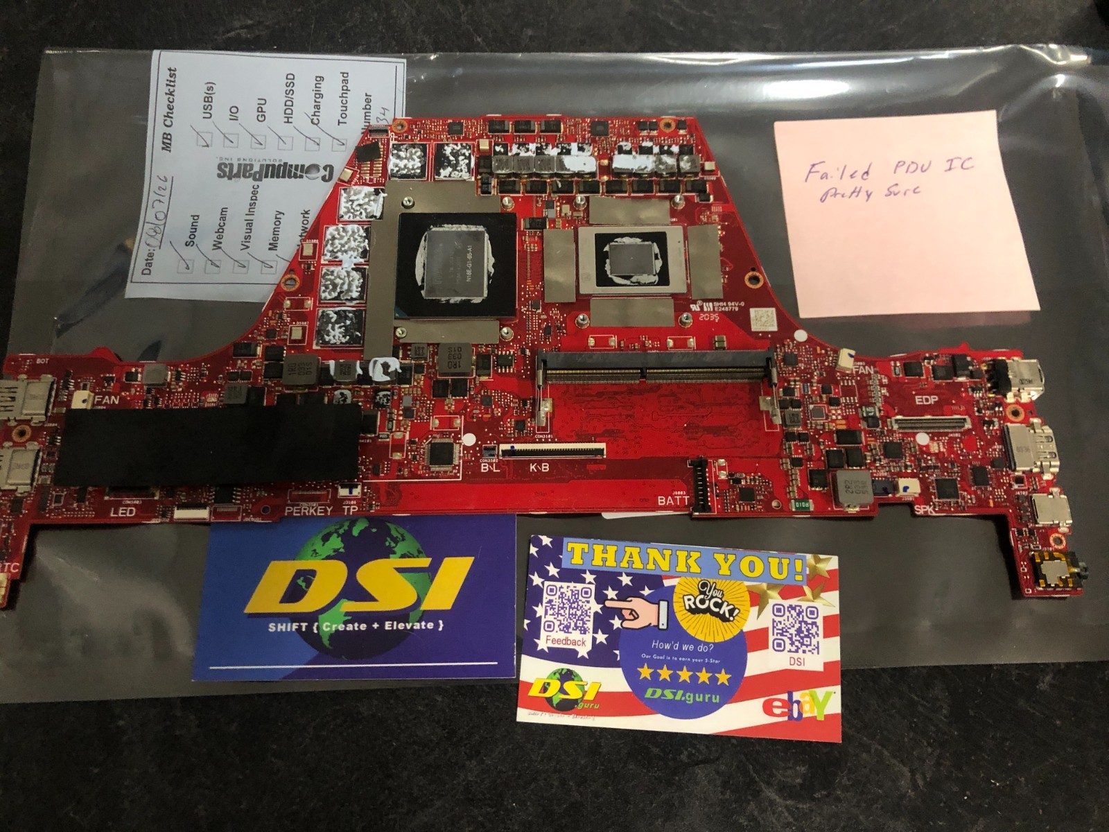 ASUS ROG GA401I Motherboard, Ryzen 9 4900HS, RTX 2060 6GB, 8GB DDR4 OB | AS-IS