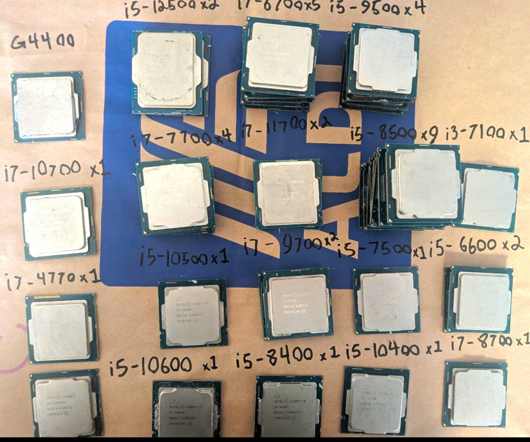 Intel Core CPU Processors Lot - Mixed Models (WILL SEPERATE)