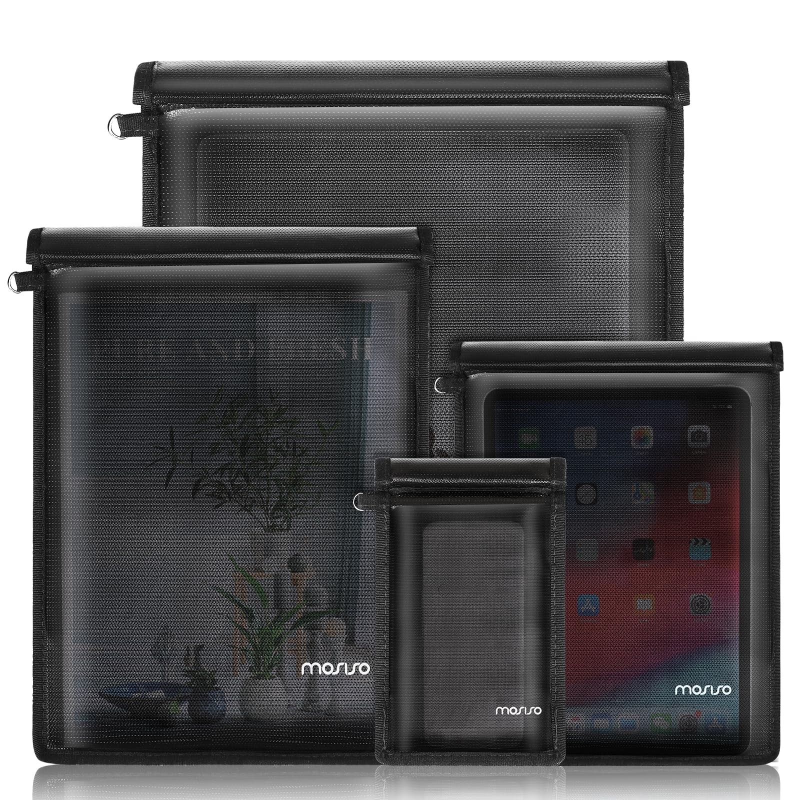MOSISO 4 Pack Faraday Bag Sleeve for Laptops&Tablets&Phones&Car Keys