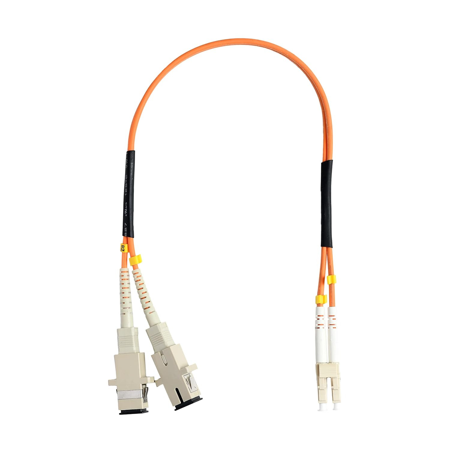 1FT LC to SC Fiber Optic Adapter Cable Multimode OM1 62.5/125 Duplex, LC Male to