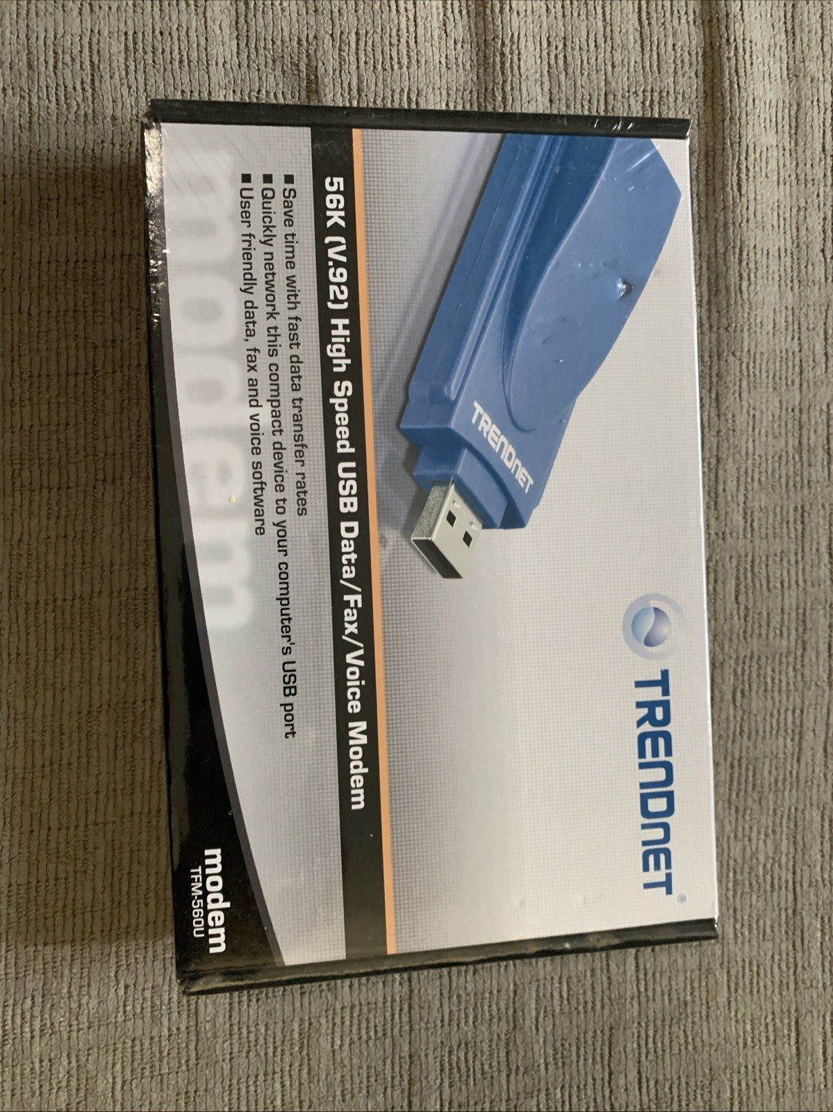 TRENDNET TFM-560U 56K USB TAM TELEPHONE RJ11 HIGH SPEED FAX DATA MODEM