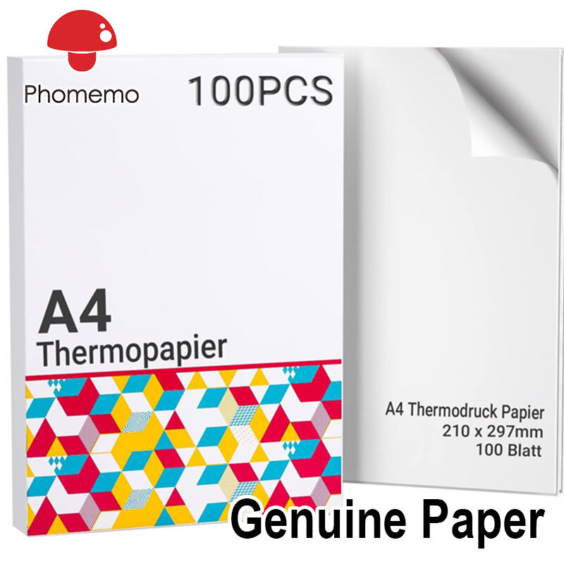 100-Sheets Phomemo M08F A4 Thermal Paper for Brother PocketJet PJ762/PJ763MFi