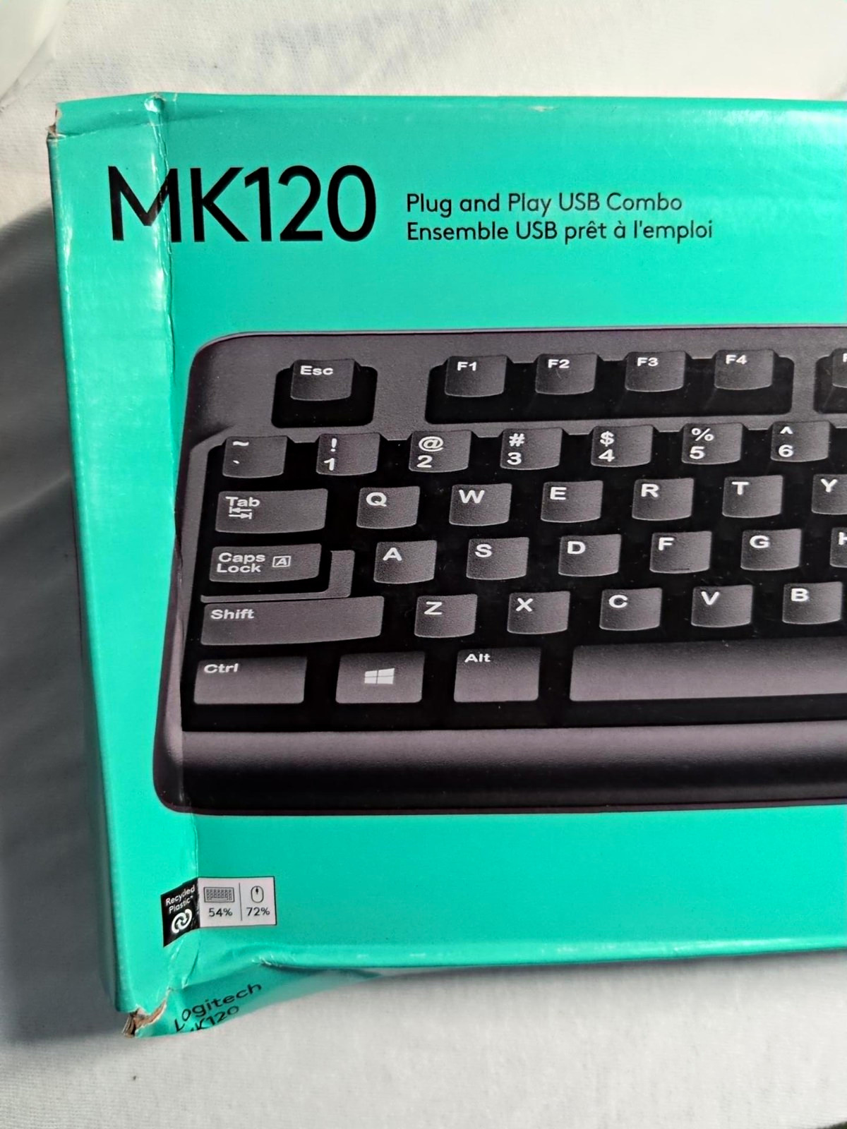Logitech MK120 Wired USB Keyboard and Mouse Combo Full Size Black New