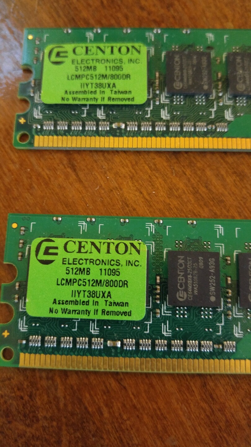 CENTON 512MB LCMPC512M/800DR (LOT OF 2)