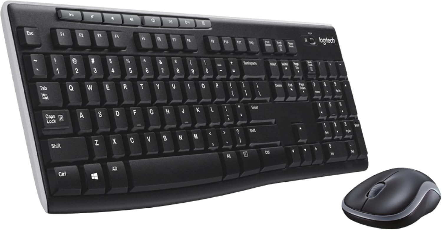 Logitech MK270 Wireless Keyboard and Mouse Combo Full Size Black