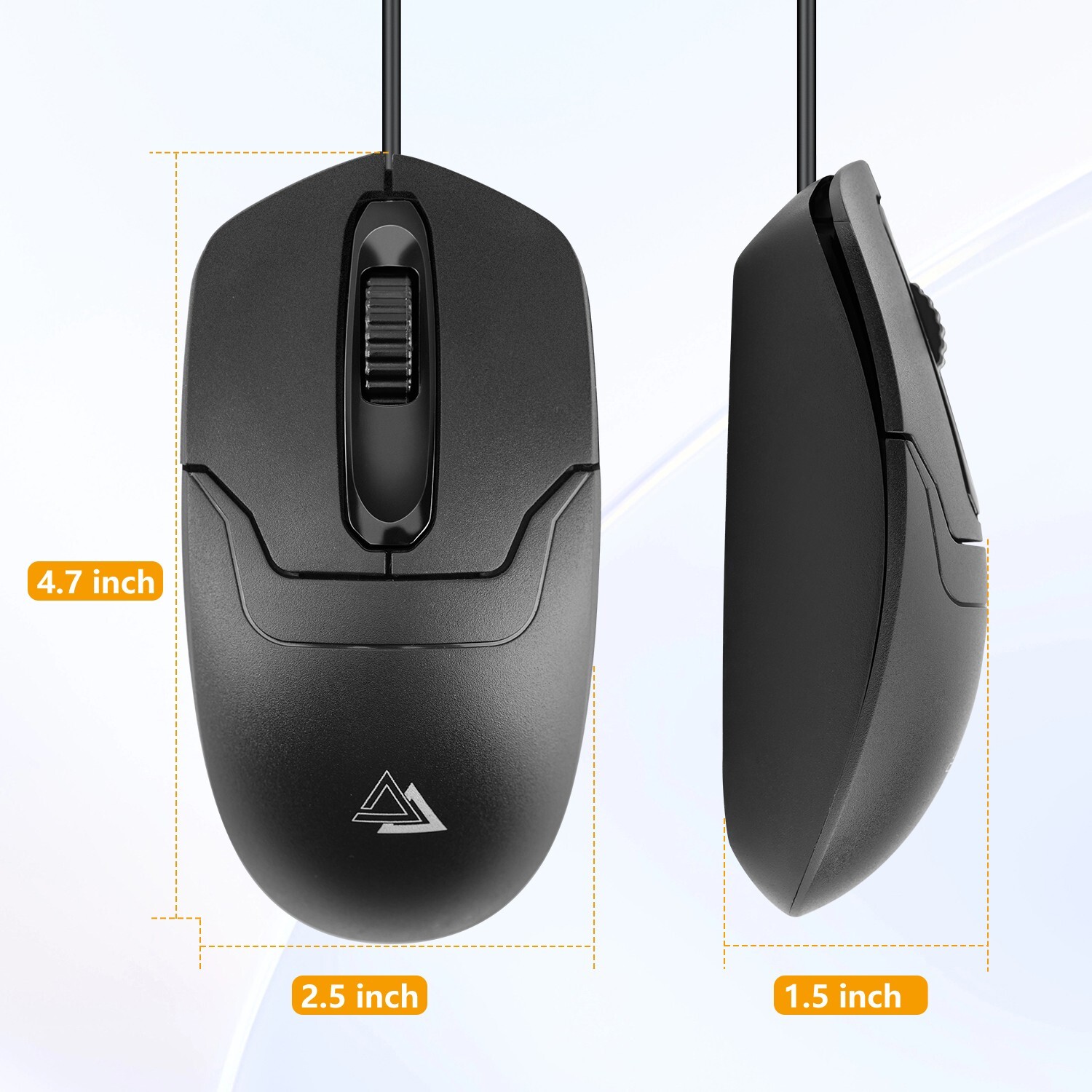 1000 DPI Wired Optical Mouse - USB 2.0 Plug and Play for PC, Laptop, Desktop