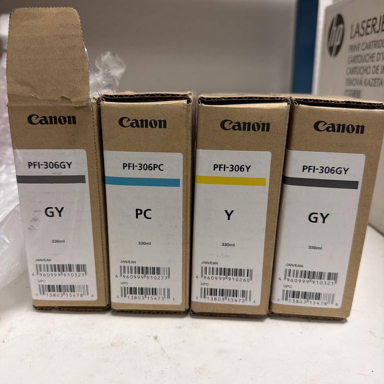 Canon PFI-306 Ink Cartridge imagePROGRAF Genuine Unopened Lot of 4 See Pictures