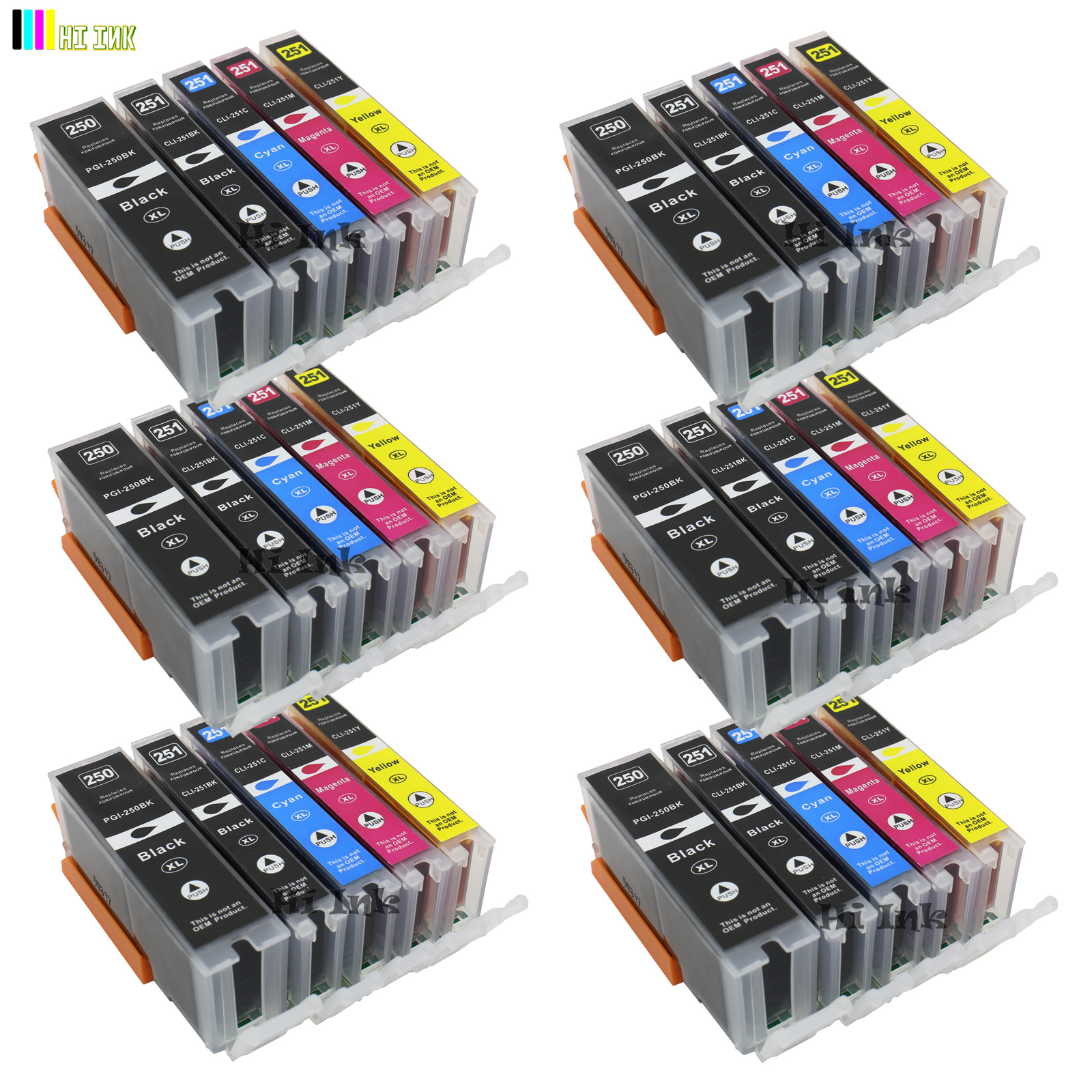 30PK PGI-250XL CLI-251XL Ink For Canon Pixma MG5420 MG5520 MG6320 MX722 MX922