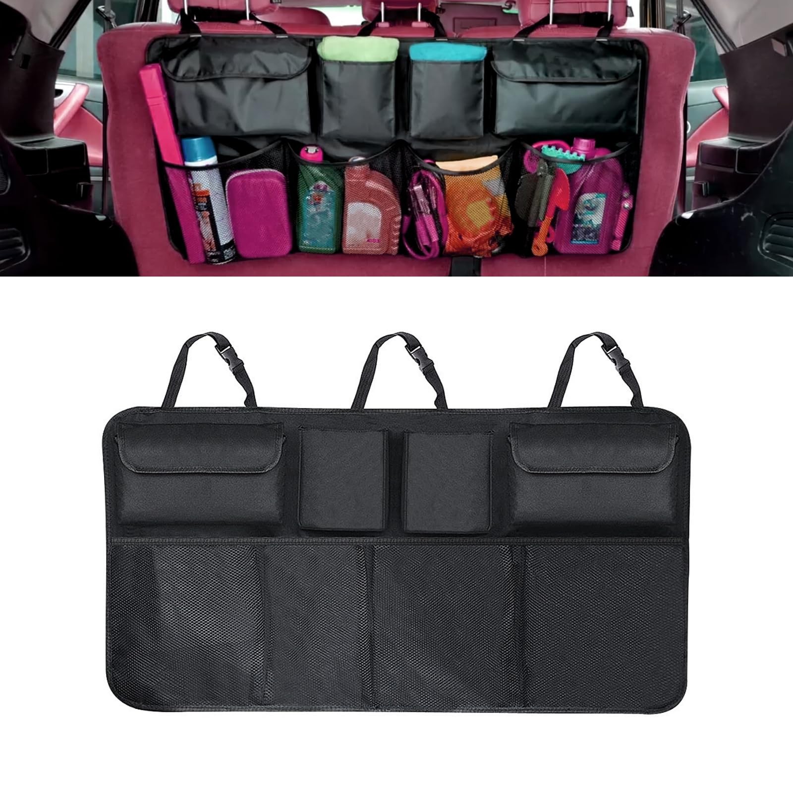 Large Capacity Car Trunk Organizer Foldable Backseat Hanging Storage SUV MPV