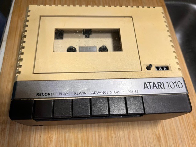 Atari 1010 Cassette Player, Power Adapter, 13-Pin Cable. Partial function.