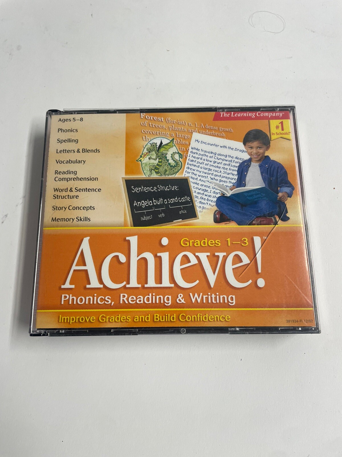 The Learning Co. Achieve Phonics Reading & Writing 4 Disc PC CD-ROM Set Gr. 1-3