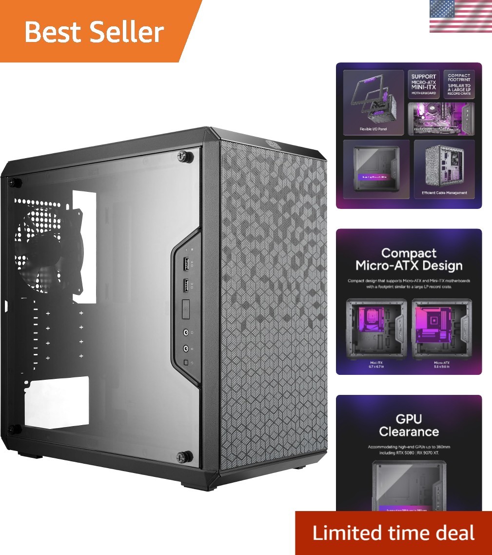 Q300L V1 Micro-ATX PC Case, High Airflow, Transparent Panel