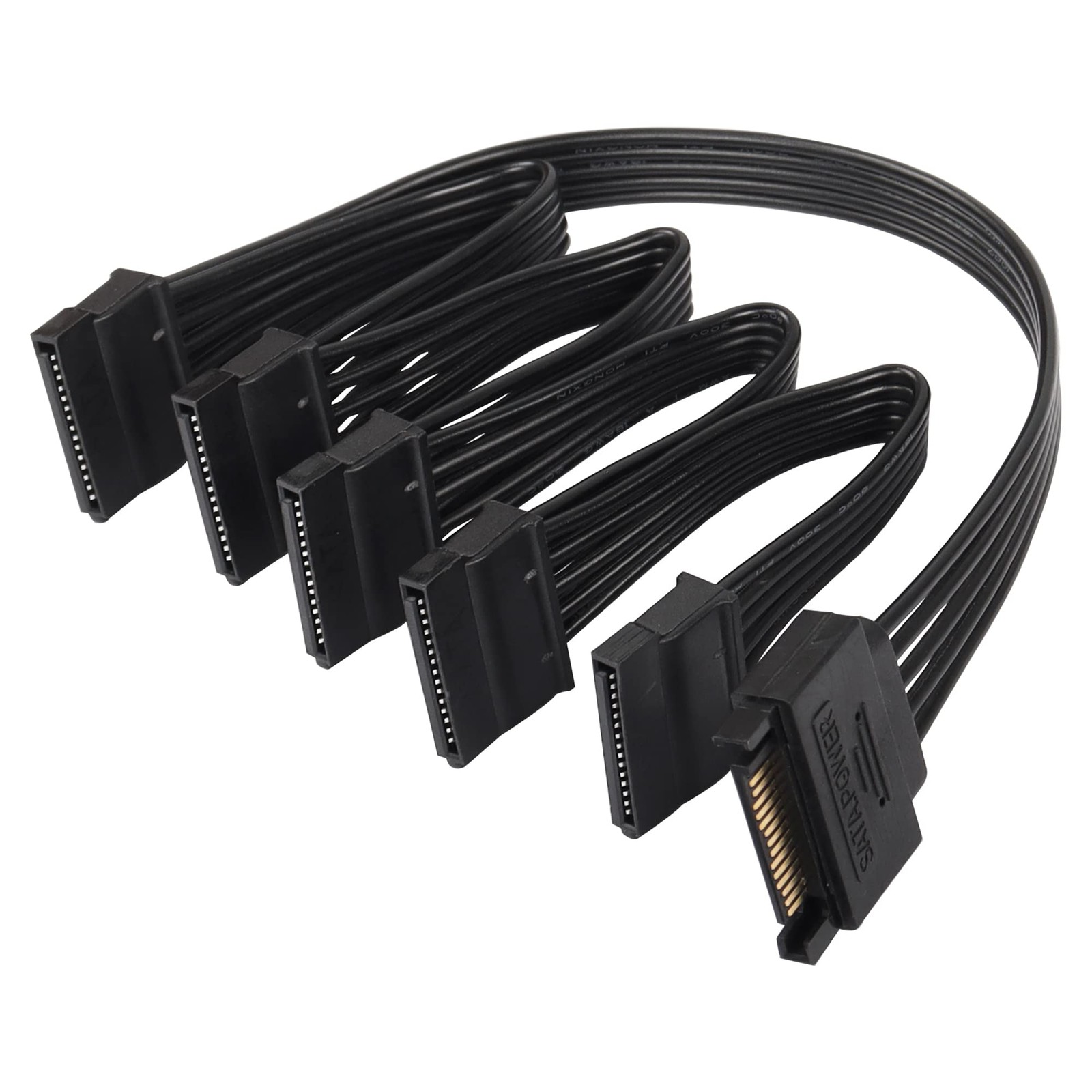 SATA Power Splitter Cable - 15Pin Male to 5 Female Power Extension Hard Drive...