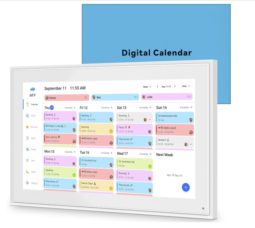Large Smart Calendar, Touch Screen 21.5inch – Chore Chart & Planner 32GB