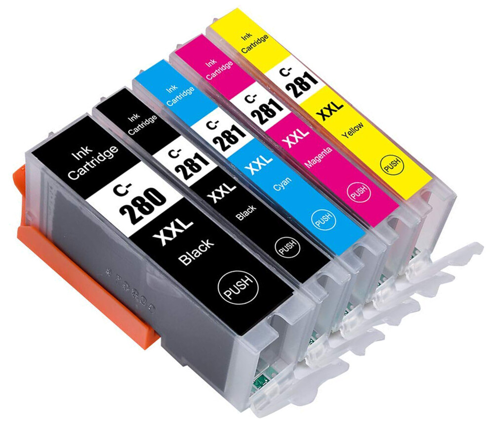 5PK Set of Ink Cartridges for Canon PGI 280 XXL CLI 281 XXL TS6120 TS6320 TS8520