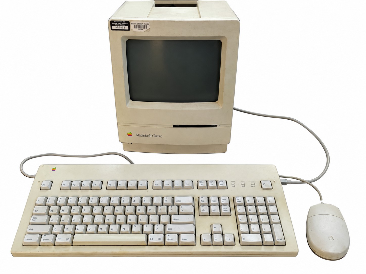 Apple Macintosh Classic Computer. POWERS ON BUT NOT WORKING. SEE DESCRIPTION