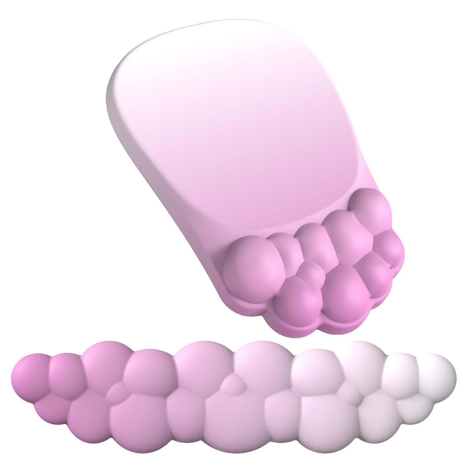 ANGKOYT Ergonomic Mouse Pad and Keyboard Rest, 2 in 1 Cloud Gradient Pink