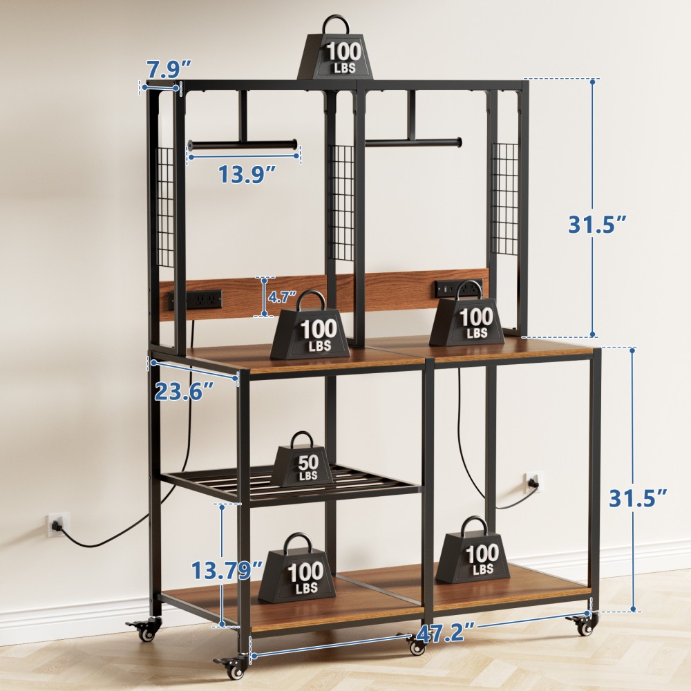 Heavy Duty Double 3D Printer Stand With Filament Storage, T-Type Holder