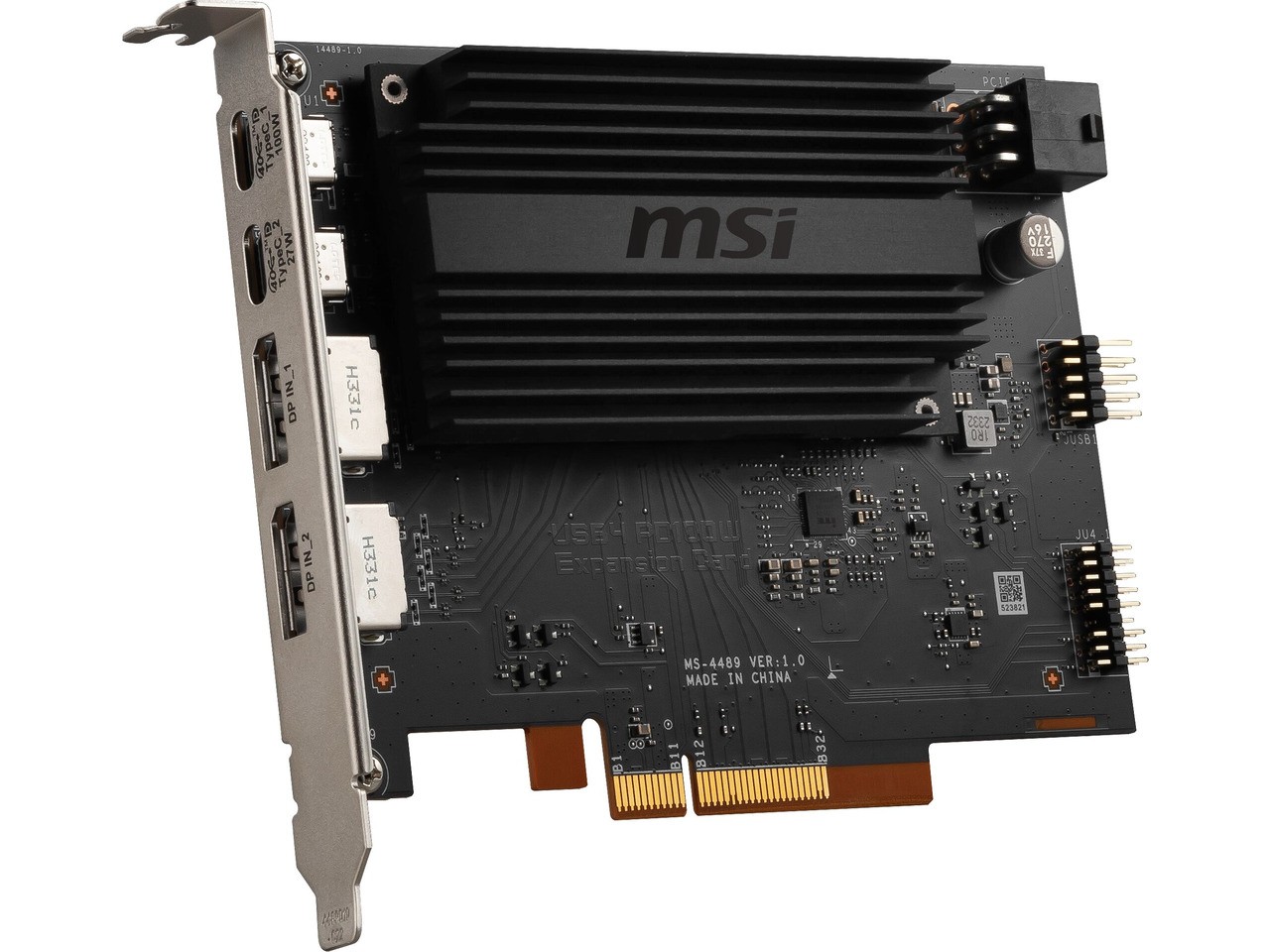 MSI USB4 PD100W Expansion Card, PCIe 4.0 x4, Dual USB4 Type-C (40Gbps), Dual