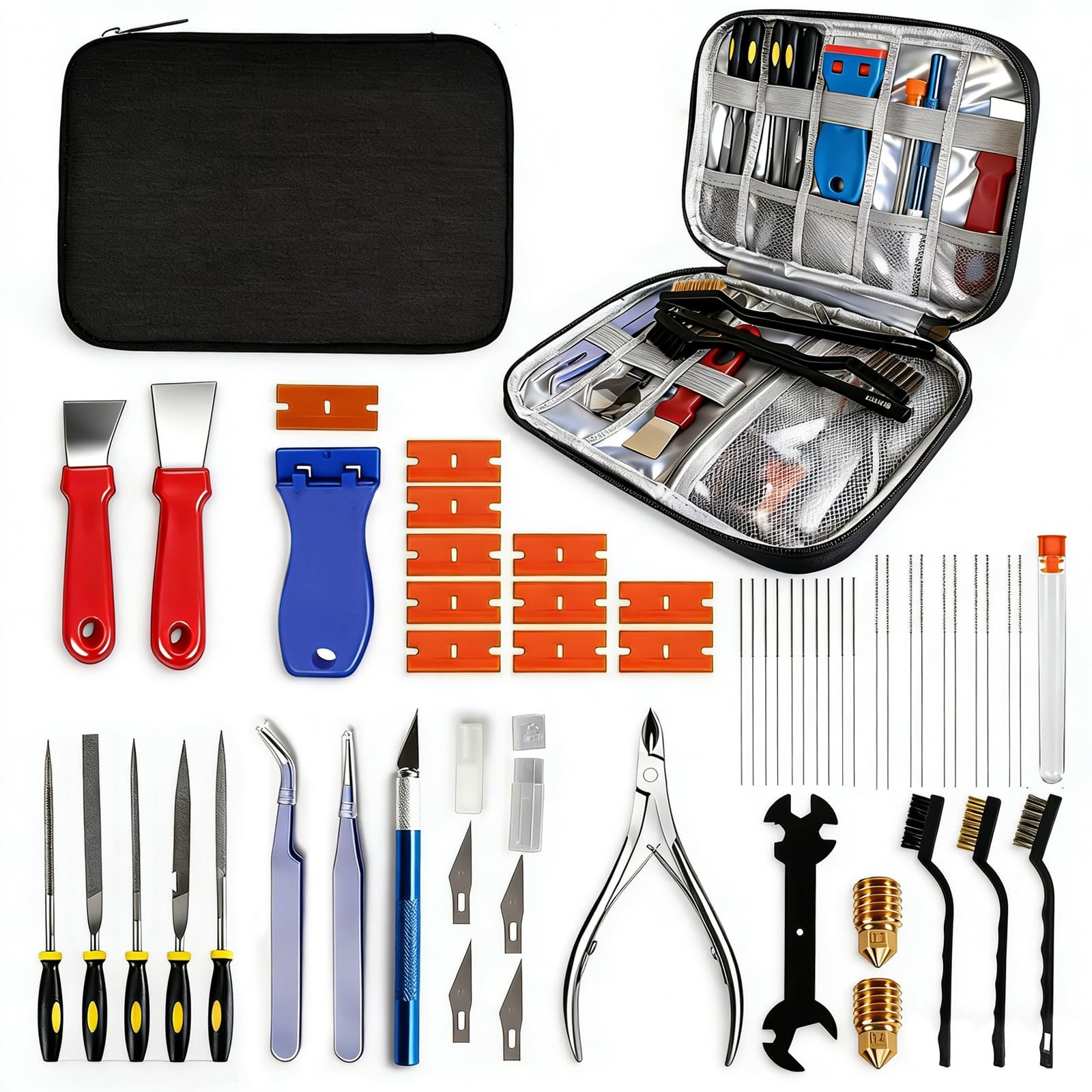 53Pcs 3D Printer Tool Kit,3D Printing Accessories Includes Nozzle Cleaning...