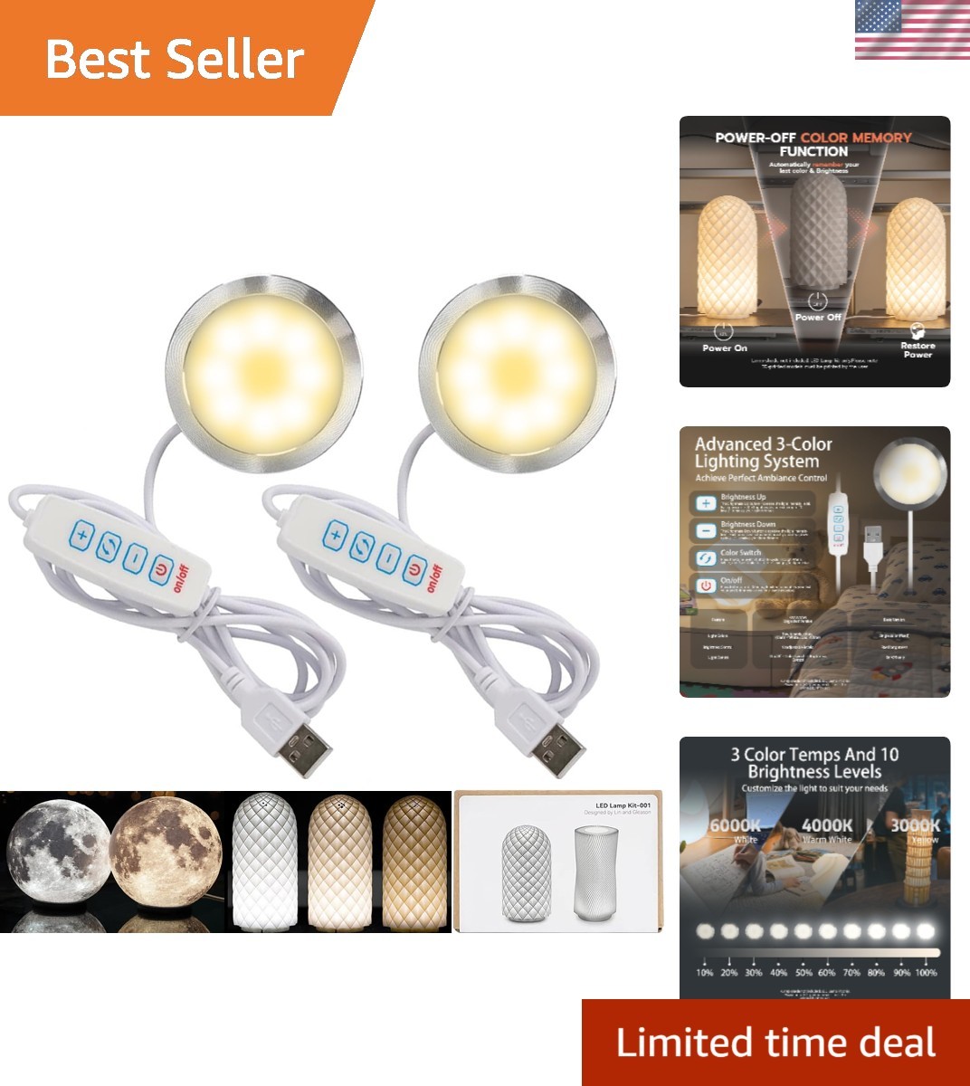 Upgrade Your 3D Printing with 2-Pack Dimmable LED Lamp Kit for Bambu Lab Models