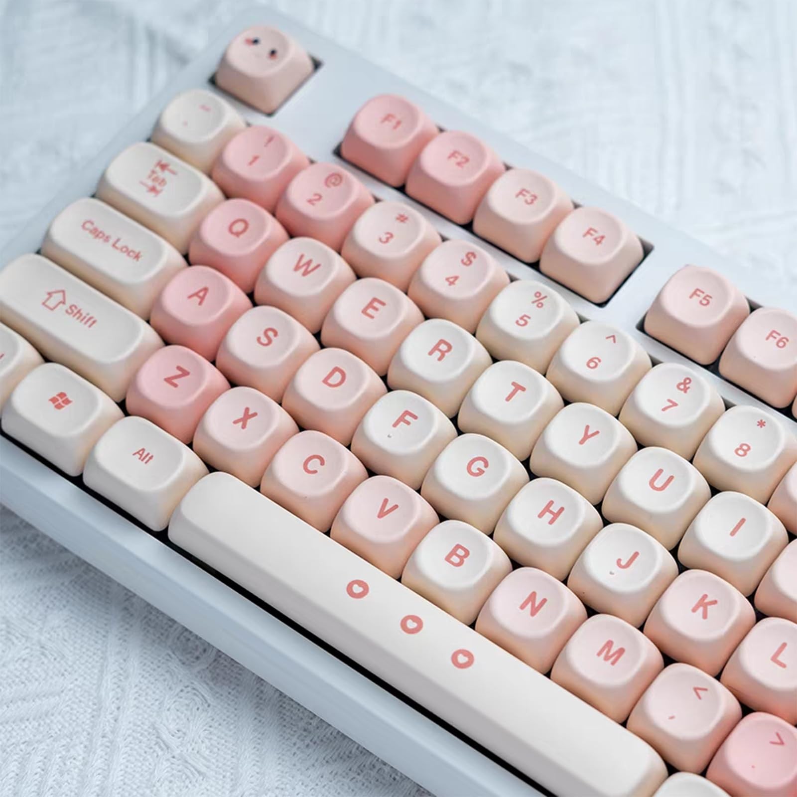 131 PCS MOA Profile PBT Pink Keycaps Set Fits Cherry MX Switch 60/65/75/95%