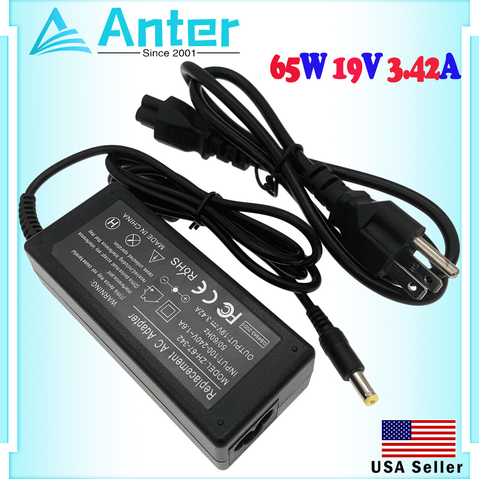 65w AC Adapter Charger Power Cord for Gateway MD2614u MD7818u ID58 ID79C ID5821u