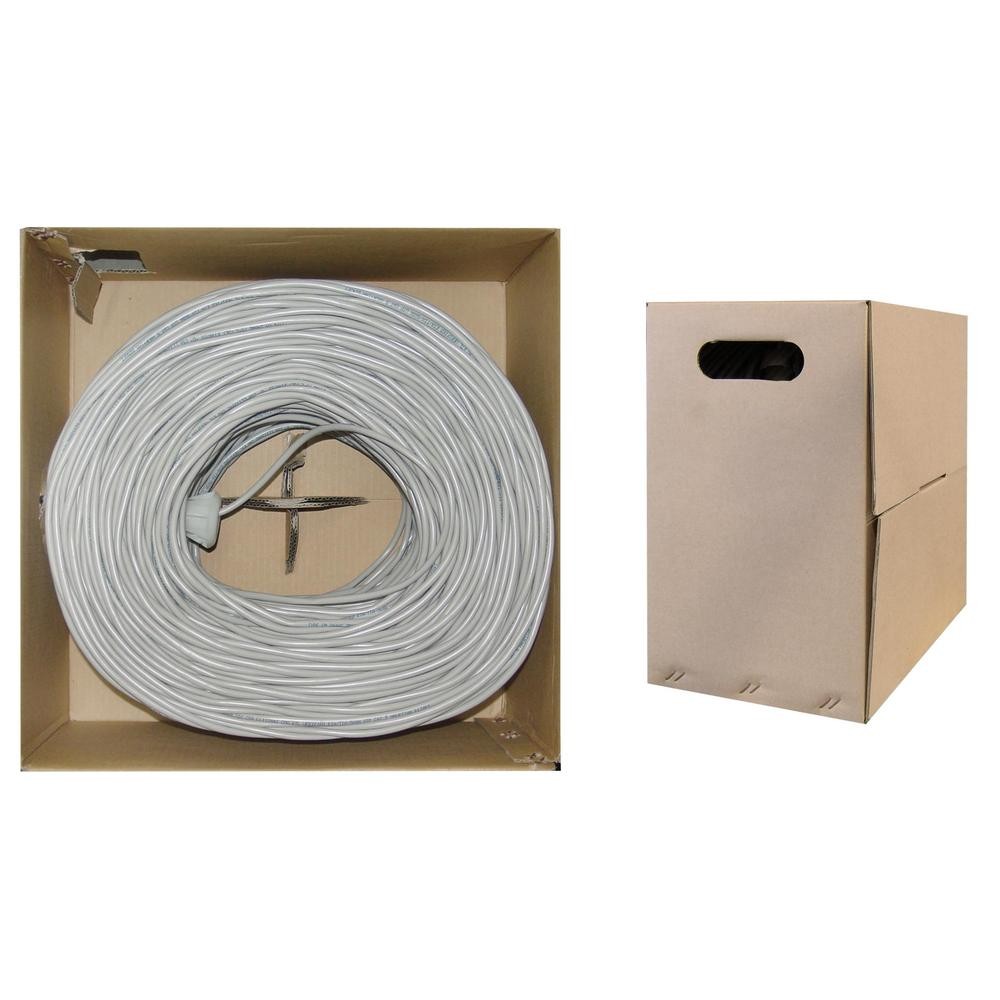 1000FT CAT5e Ethernet Cable Solid Copper RJ45 Bulk Gray Network Wire