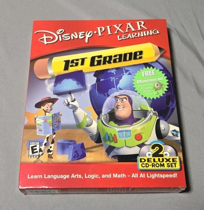 Rare Disney Pixar Learning 1st Grade Toy Story 2 PC Big Box Deluxe CD-ROM SET