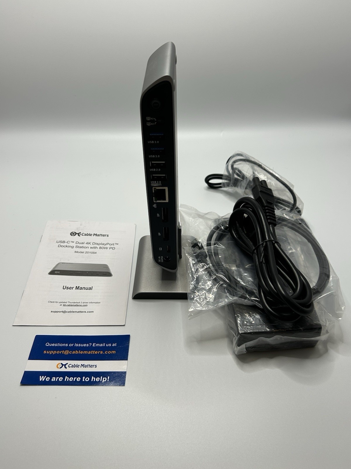 Cable Matters 201054 USB-C Dual 4K DisplayPort Dock 80W PD Open Box
