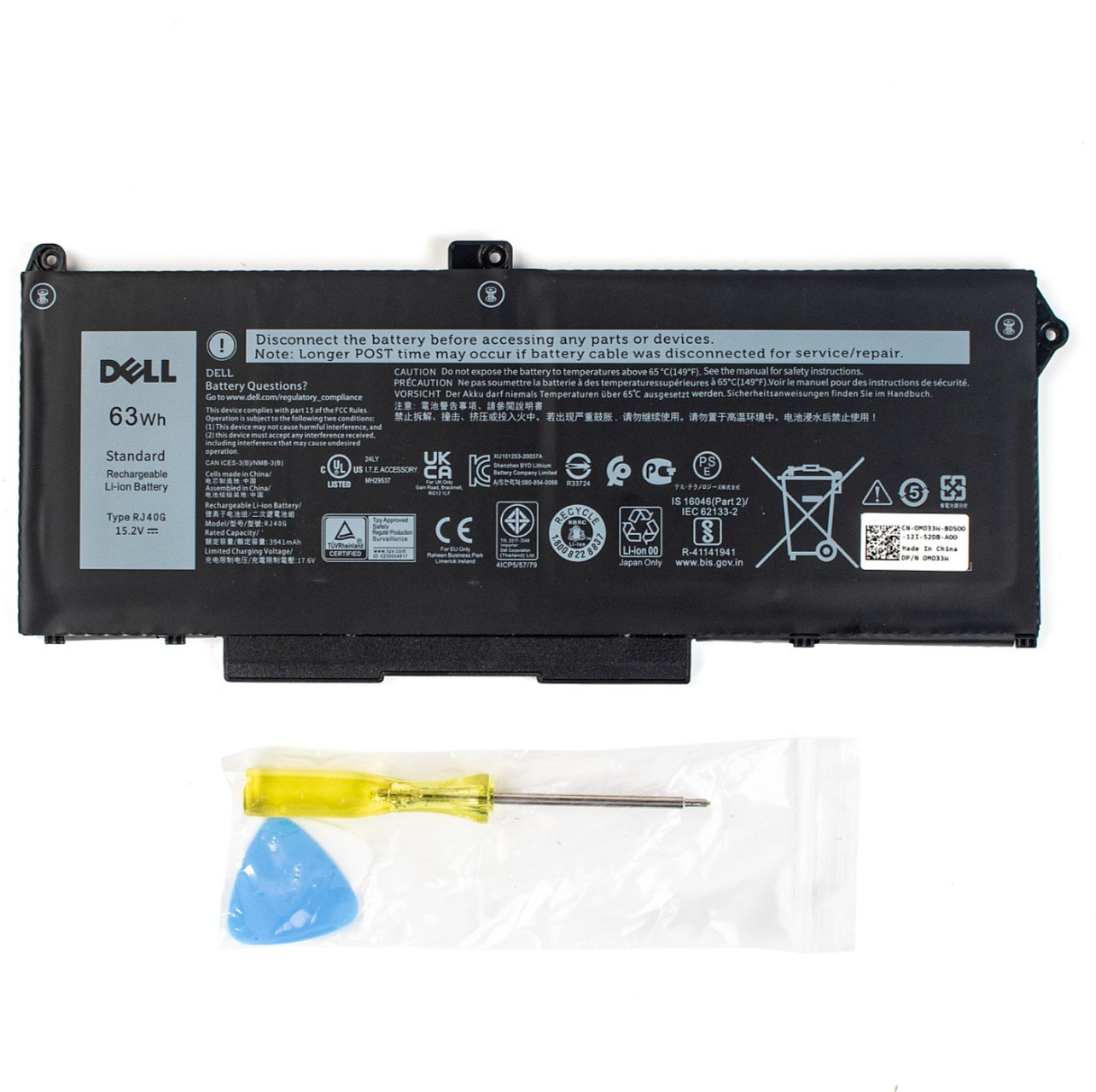 OEM 63Wh RJ40G Genuine Battery For Dell Latitude 5520 5420 Precision 3560 Series