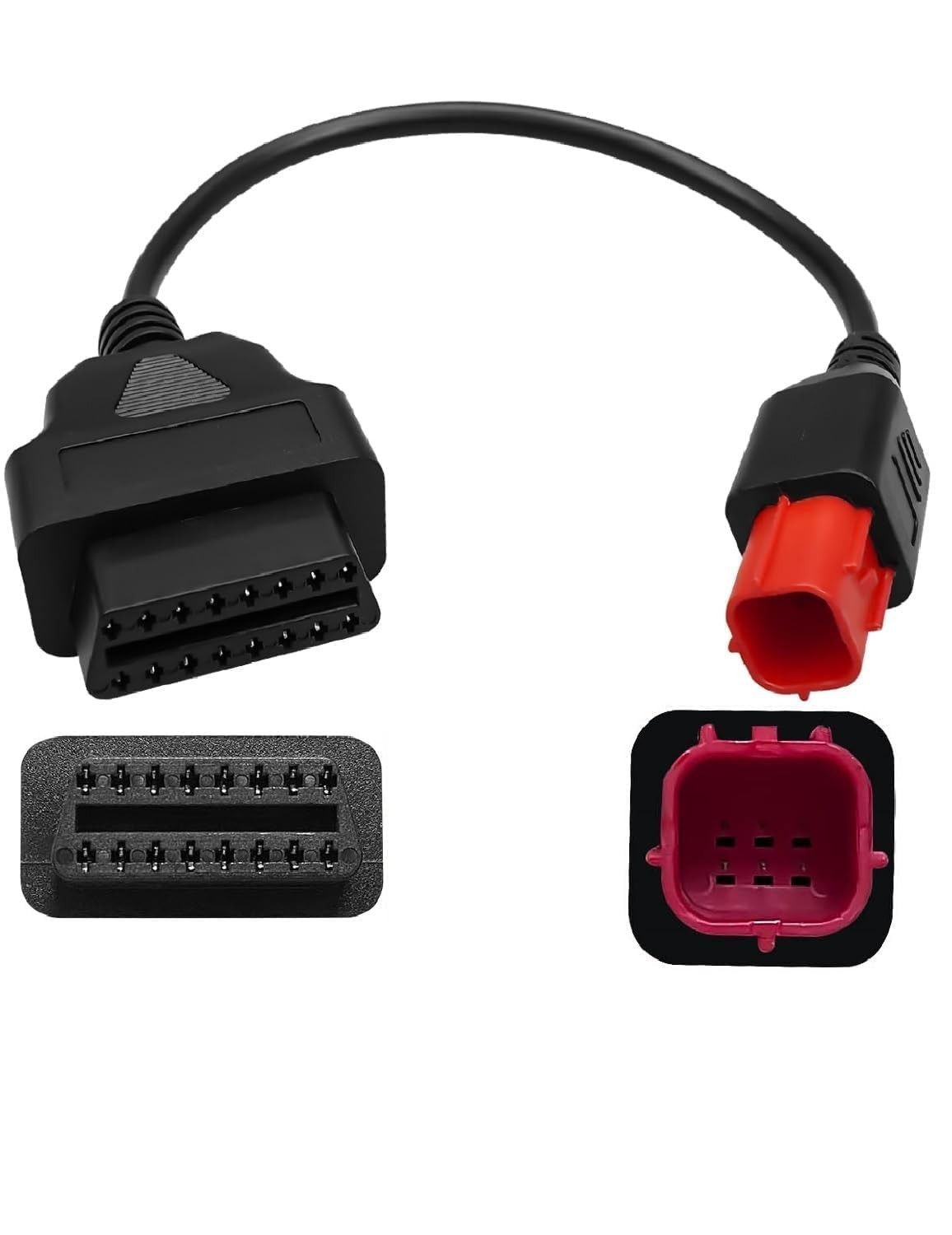 6 Pin OBD2 Adapter Cable Fit for Motorcycle OBD Diagnostic -Updated Version