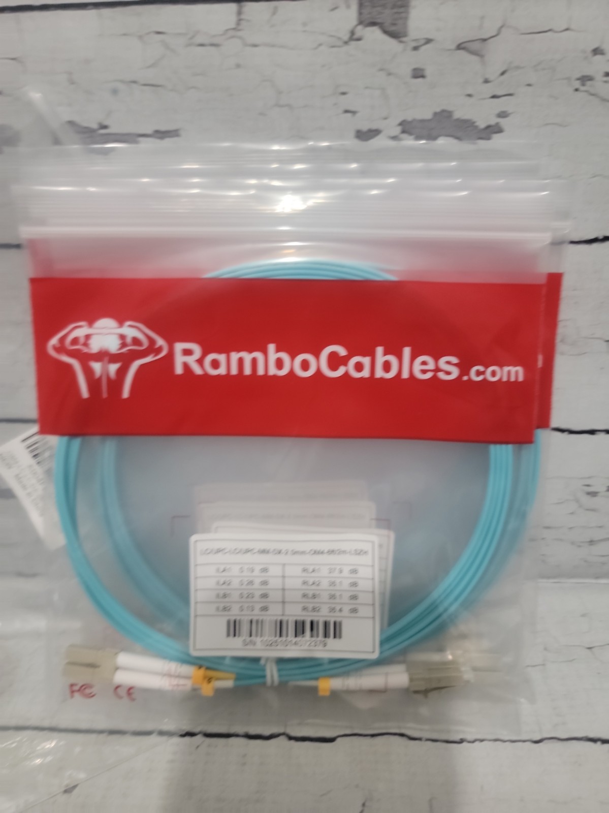 Lot of 4 RamboCables LC/UPC Duplex OM4 Multimode Fiber 