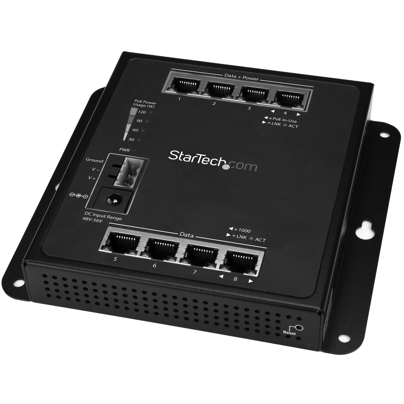 StarTech.com 8 Port Wall Mount POE Ethernet Managed Switch 8 Port Wall Mount w/
