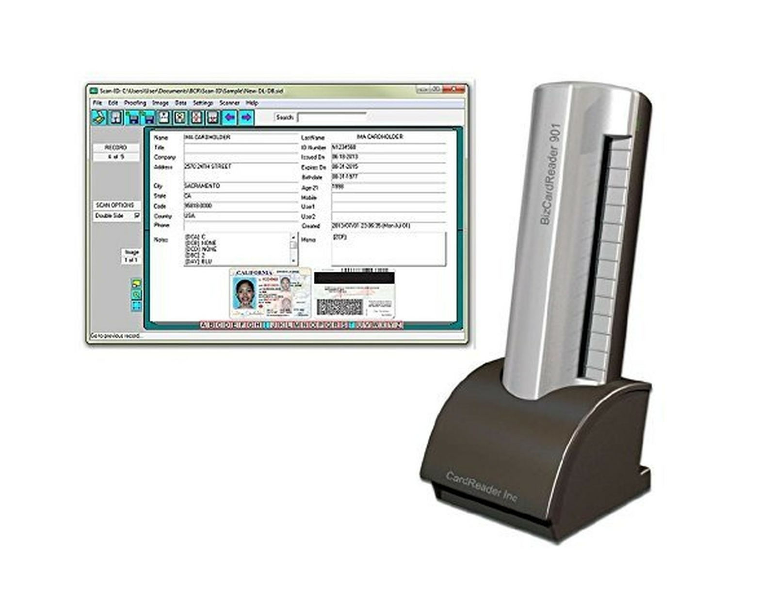 Medical Insurance Card and ID Card Scanner (w/Scan-ID LITE, for Windows)