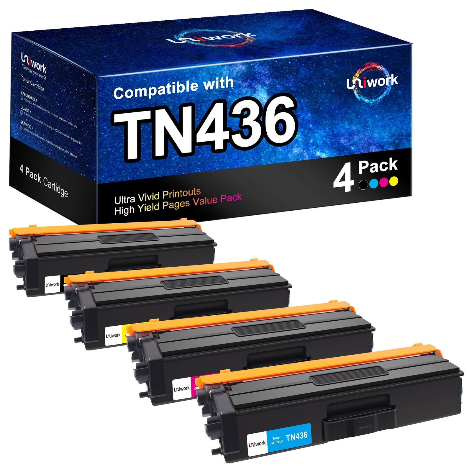 Uniwork Compatible Toner Cartridge Replacement for Brother TN436 TN 436 TN436...