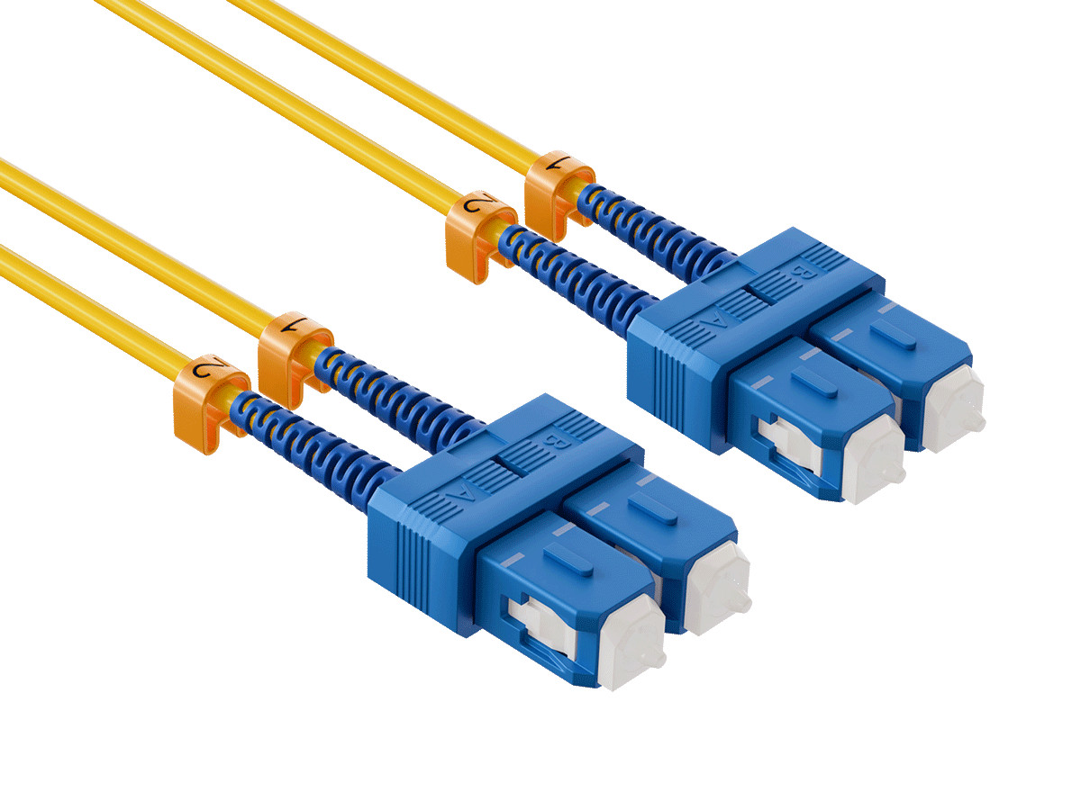 7m SC to SC Fiber Patch Cable Single Mode OS2 9/125 Duplex Yellow