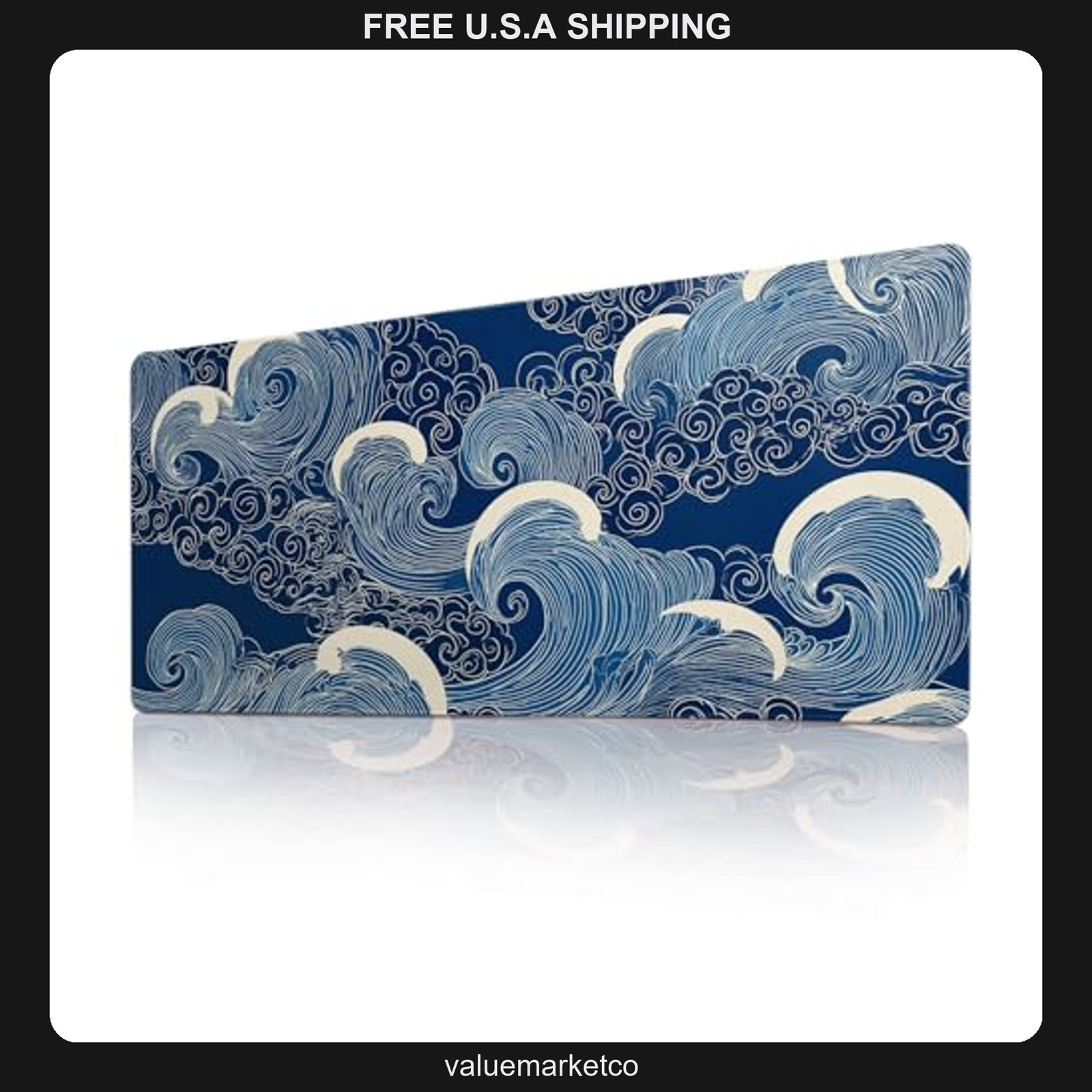 Extended Desk Mat, 31.5 x 11.8 Inch Large Gaming Mouse Pad, Blue
