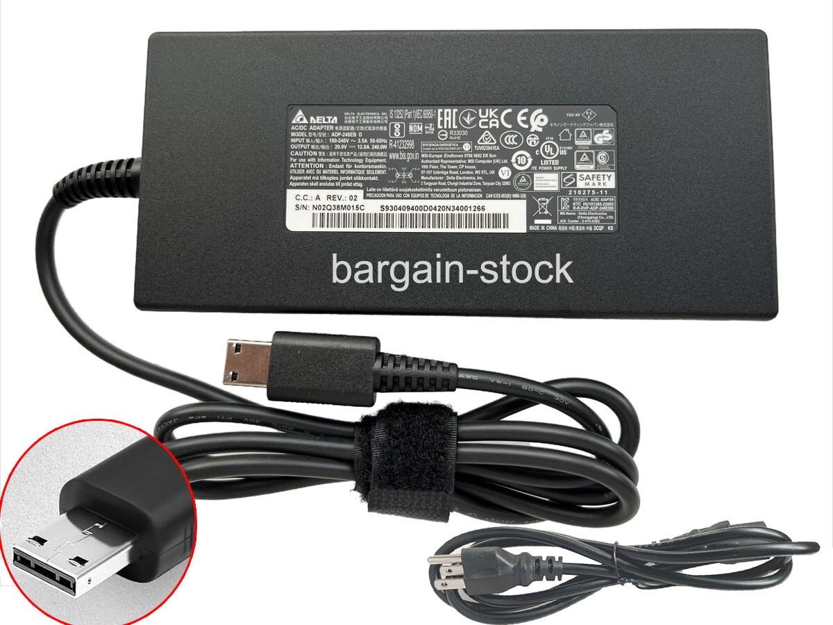 Delta 20V 12A 240W AC Adapter Charger For MSI Stealth 16 Studio A13VG-201US PSU