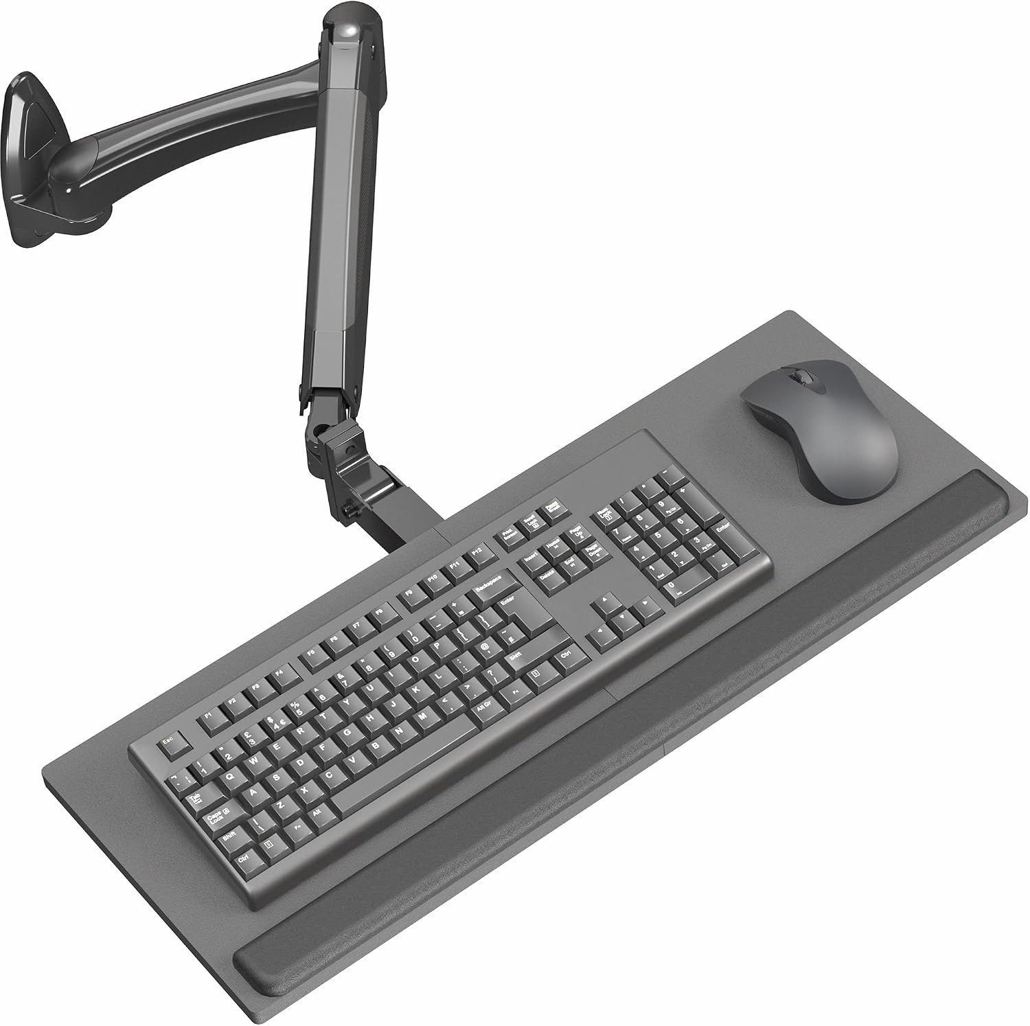 Sit-Stand 24 Inch Pneumatic Spring Keyboard and Mouse Tray Wall Mount