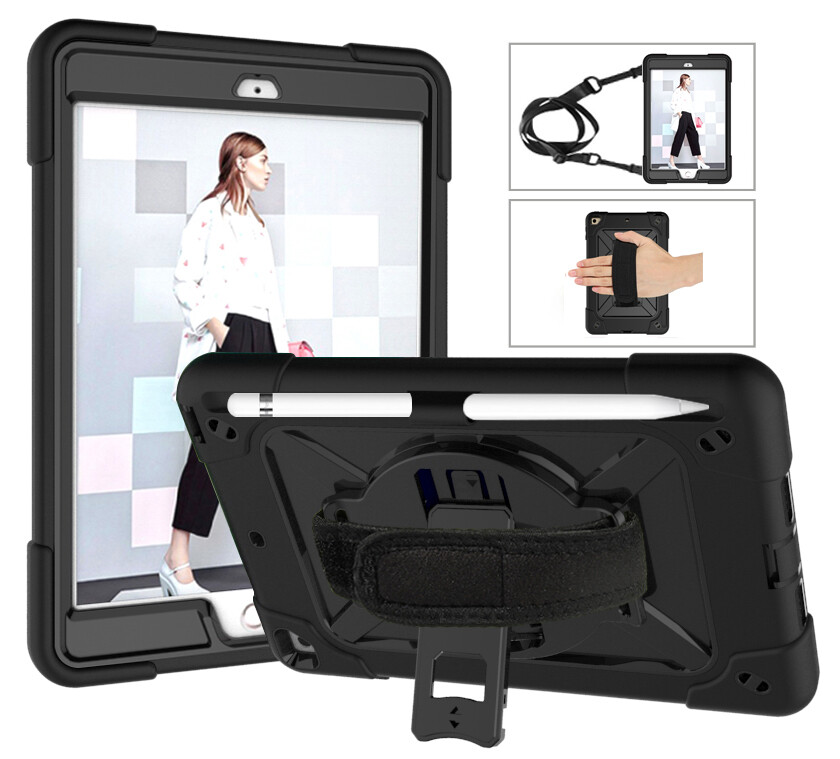 For iPad 5/6th 7th 8th 9th Gen Mini Shockproof Heavy Duty Rubber Hard Stand Case