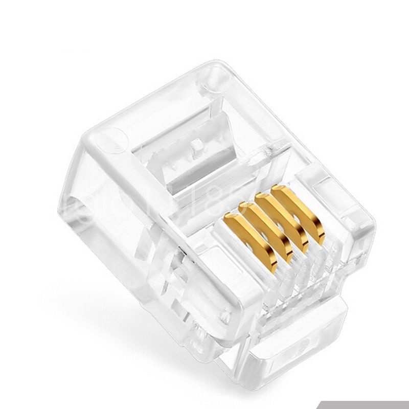 100 pcs RJ11 Modular Plugs 6P4C For Solid Connectors NEW