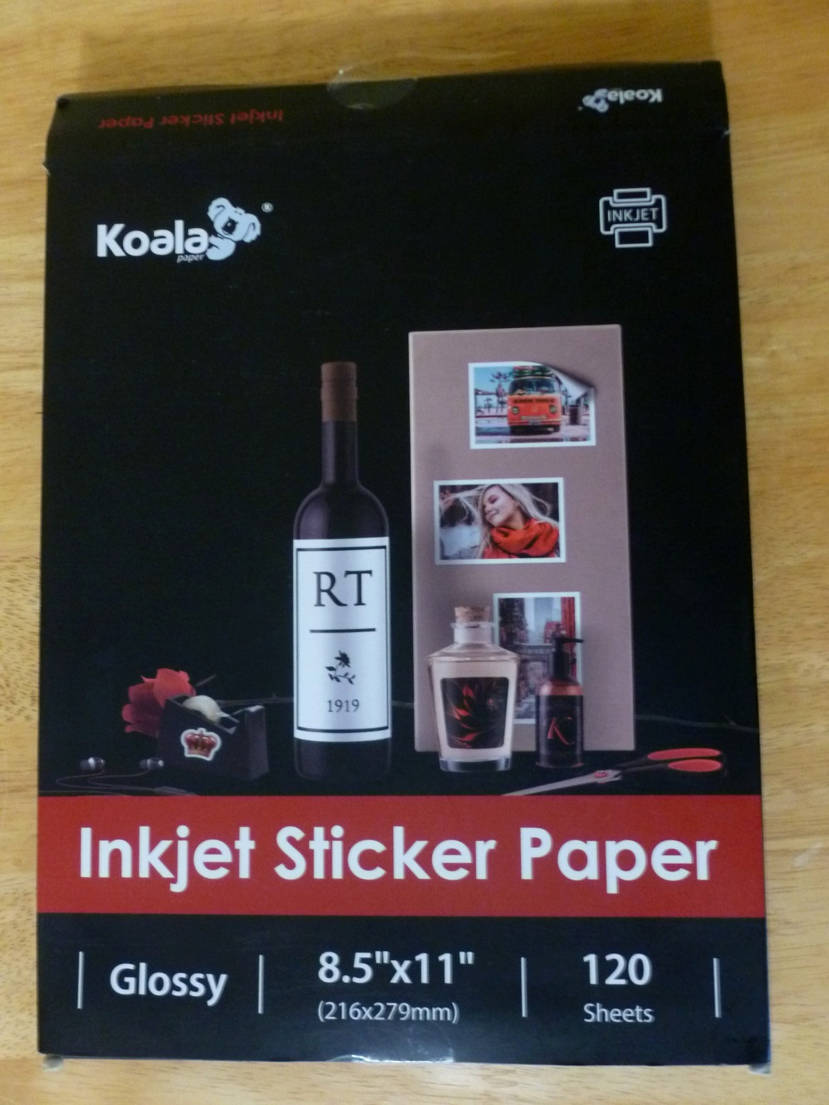 Koala Sticker Paper for Inkjet 120 Sheet 8.5x11 Glossy Sticker Photo Paper Label