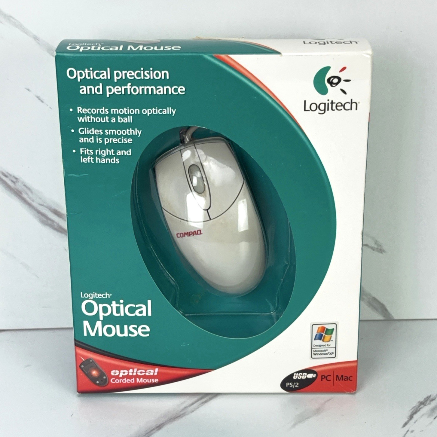 Vintage Logitech Compaq Classic Optical Mouse USB PC/Mac  NEW / OPEN BOX
