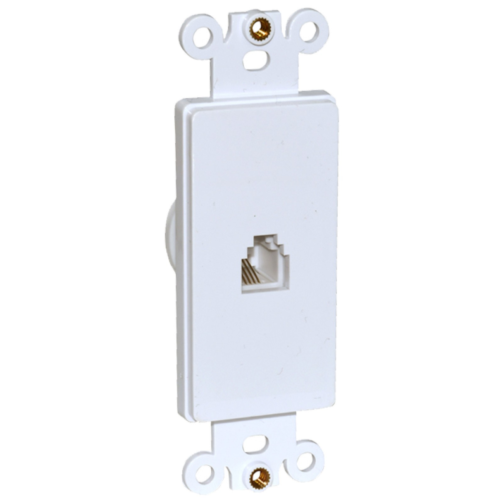 Decora Single Phone Jack Insert For Decorator Wall Plates RJ11 White 5 PCS