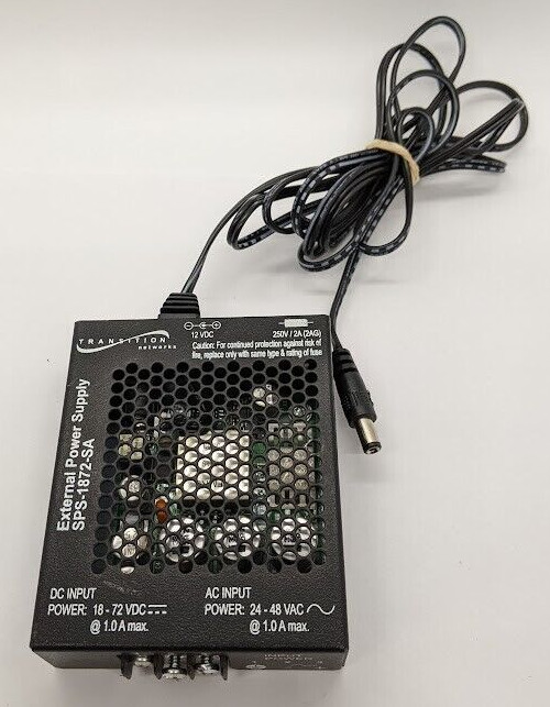Transitional Network External Power Supply SPS-1872-SA DC Input Power 18-60 VDC