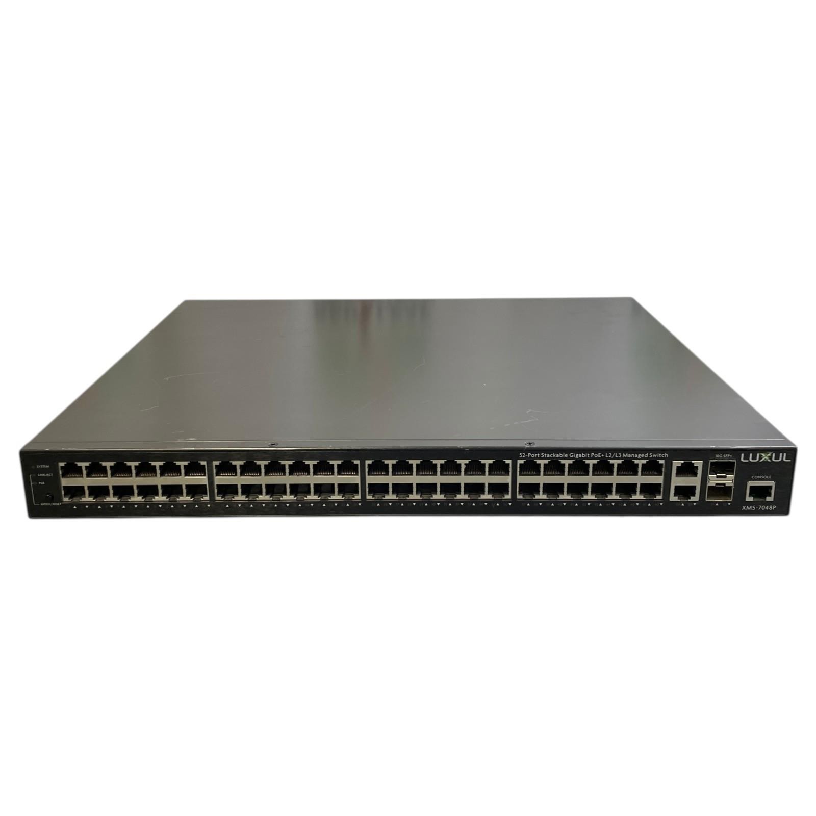 LUXUL XMS-7048P 52 Port PoE Gigabit Switch Rack Mountable