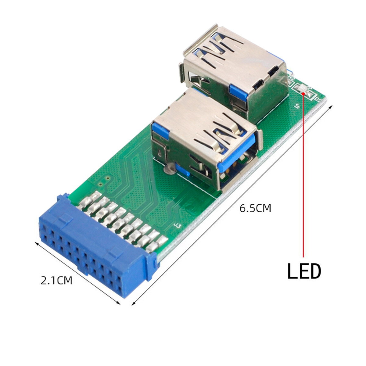 Cablecy Box Header Adapter Dual Side Motherboard 20Pin 19 Pin USB 3.0 Female