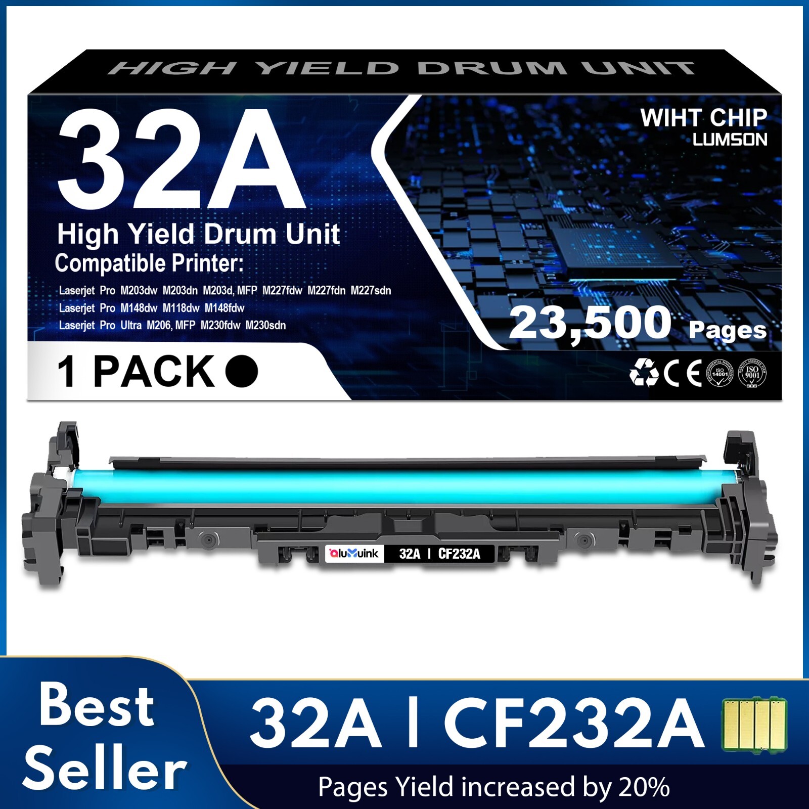 Compatible 32A CF232A Drum Unit for HP M227fdn M148fdw M203dw M203dn Printers