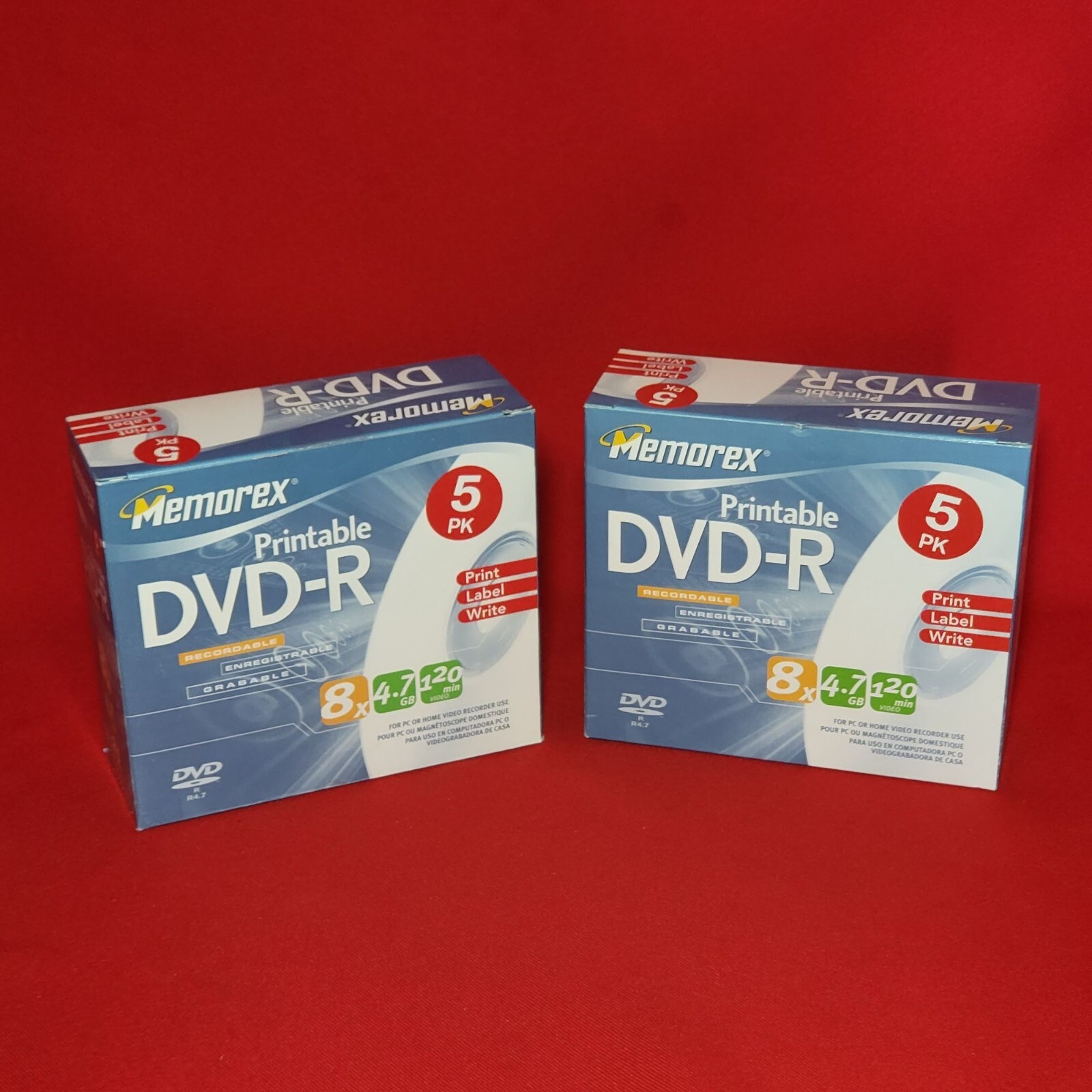 Memorex Printable DVD - R 5 PK Set of 2